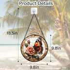 DASTOLL Stained Glass Window Hanging, Butterfly Picking Flowers Suncatcher - Image 7