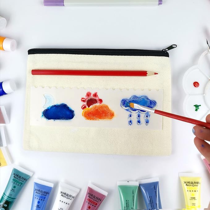Koolmox Canvas Makeup Bags, Canvas Zipper Pouch Bulk, 40 Pack 9x7'' Large - Image 6