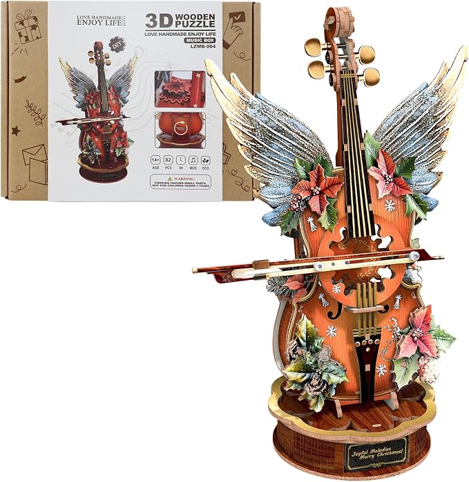 3D Puzzles for Adults, Wooden Model Kits-Music Box, DIY Mechanical Musical by Lilcubics