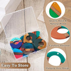 FASHEWELRY 24Pcs Mixed Color Resin Wood Earring Charms Round Wooden Earring - Image 5