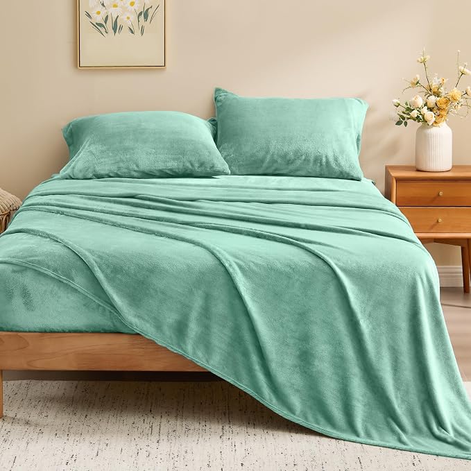 BEDELITE Flannel Sheets King Size Haze Blue - Image 2
