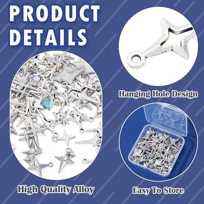 Craftdady Tibetan Style Antique Silver Alloy Pendants Cute Metal Dangle Charms - Image 3