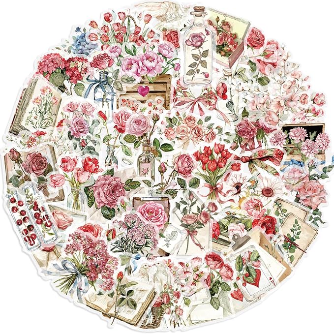 Aesthetic Flowers Stickers Transparent Flora Scrapbook Stickers | Transparent & by Unknown