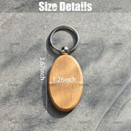 AUEAR, Blank Wooden Key Chain Wood Keychain Key Ring Key Tags Personalized EDC - Image 2