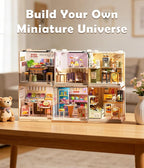 Coffee Shop Miniature House Kit, Plastic DIY Dollhouse - Image 7