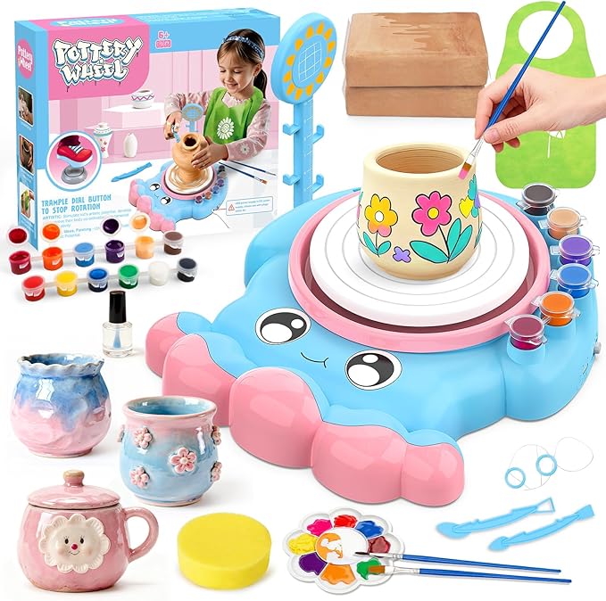 Aujazyble Pottery Wheel for Kids, Complete Pottery DIY Art & Craft Kit Toy by Aujazyble