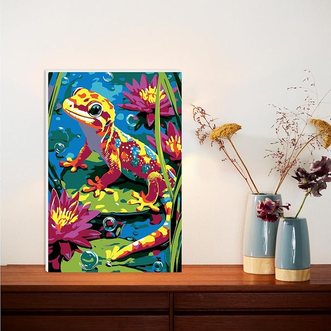 Lxmsja Colorful Gecko Paint by Numbers Kit - Image 2