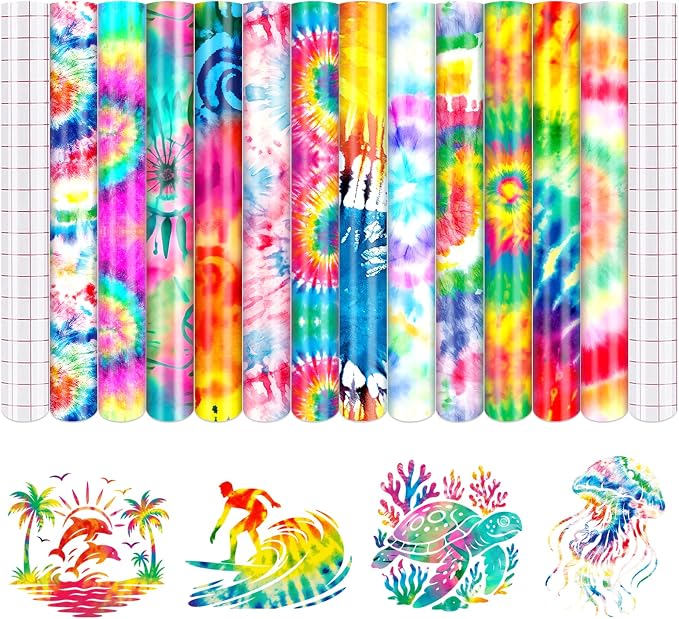Swirl Patterned Permanent Adhesive Vinyl 12 Sheets 12'' x 10'' | Classic Vortex by CraftingEveryday