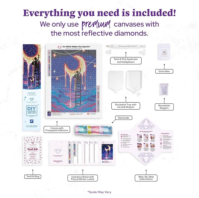 DIAMOND ART CLUB Paint the Moon Diamond Painting Kit, Fun DIY Crafts - Image 3