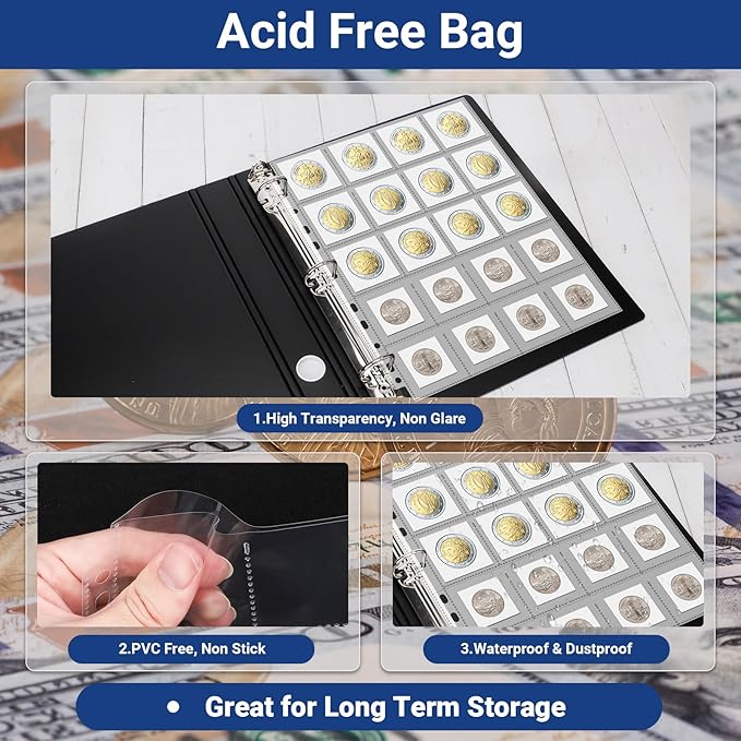 1200 Pockets Acid Free Coin Sleeves, Fit - Image 2