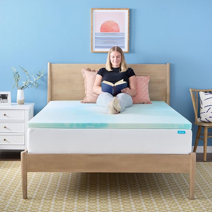 Linenspa 2 Inch Swirl Gel Memory Foam Mattress Topper, Queen Size – Cooling Gel - Image 9