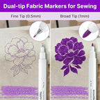 Avenuebool Fabric Markers for Sewing, Disappearing Ink Pen for Fabrics Sewing - Image 4