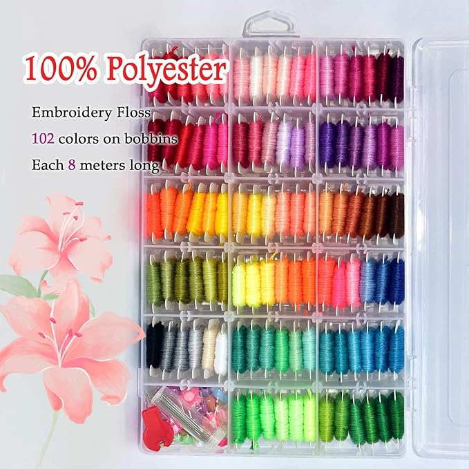 QCZKB Friendship Bracelet String 102 Skeins Fashionable Rainbow Color - Image 6