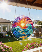 Acrylic Puzzle Suncatcher, Lunar Waves Sun Catcher - Image 2