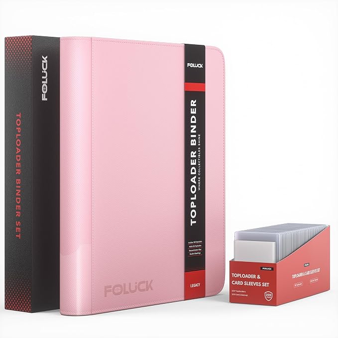 Foluck 9 Pocket Top Loader Binder, Holds 252 Toploaders, Side-Loading Trading by Foluck
