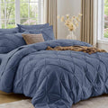 Sasttie Queen Comforter Set, 7-Piece Bed in a Bag, Pintuck Bedding Sets by SASTTIE