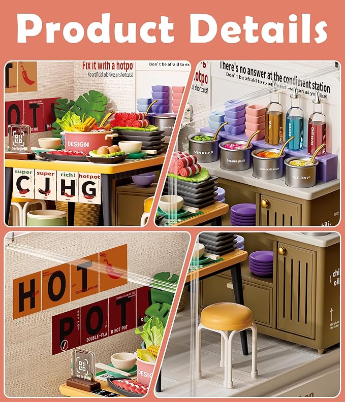 Hotpot Shop Miniature House Kit, Plastic DIY Dollhouse - Image 3