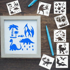 80 Pcs 3 x 3 Inch Stencils for Painting on Wood, Reusable Dinosaur Animal - Image 3