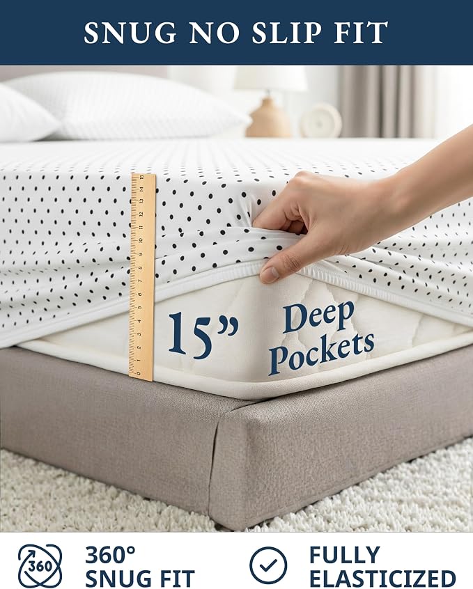 LANE LINEN 100% Organic Cotton Twin XL Sheets Set 3-Piece Pure Percale - Image 7