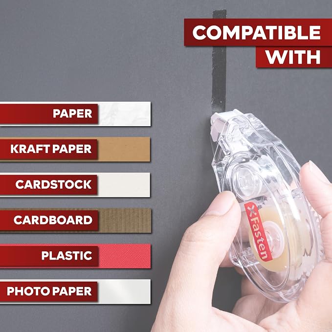 XFasten Glue Tape Roller Runner, Zero-Jamming 0.3-inch x 360-inch Double Sided - Image 5