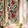 Stain Glass Window Film, Rose Floral Privacy Film by Aomkmi