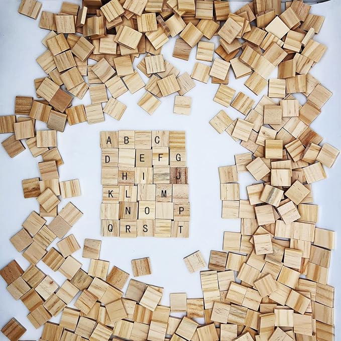 XYSMZM 300 Pcs Wood Blank Letter Tiles, Unfinished Wood Pieces | Wooden Blank - Image 3