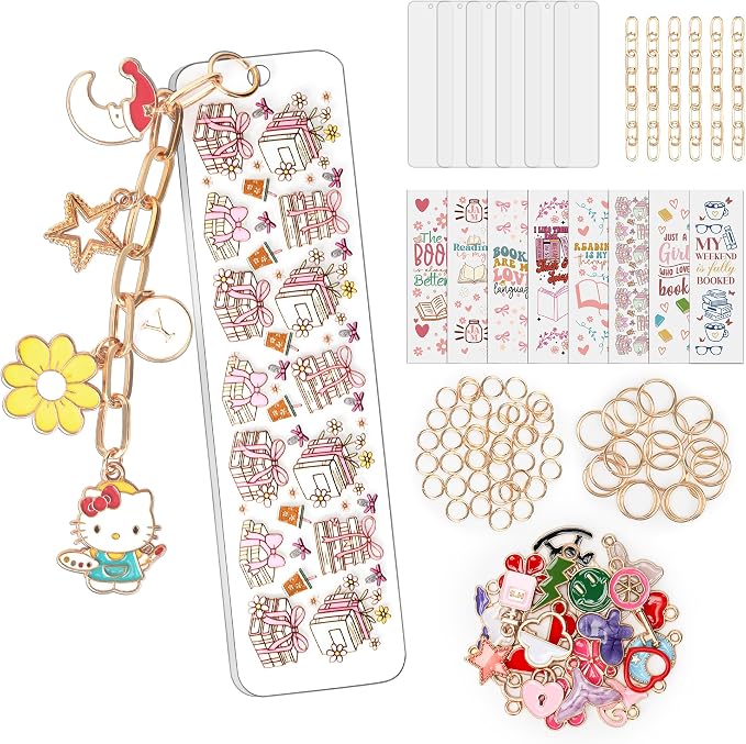 100 Pcs Book Acrylic Bookmark Blanks Thicken 6 DIY Bookmark Making 8 Book UV by HOMAR