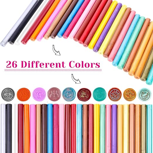 Paxcoo 26pcs Wax Seal Sticks for Stamps, Letters and Crafts - Image 2