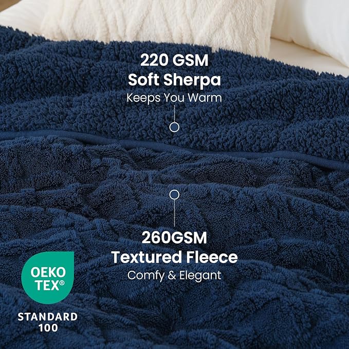 Drewin Weighted Blanket for Adults 20lbs Dual Sided Sherpa Weighted Blankets - Image 3