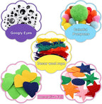 TOPZEA 12 Pack Hand Puppet Making Kit, Kids Craft and Art Supplies Felt Sock - Image 2