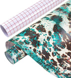 Tintnut Cow Print Permanent Vinyl Roll 12in x 5ft Cowhide Adhesive Vinyl | by Tintnut