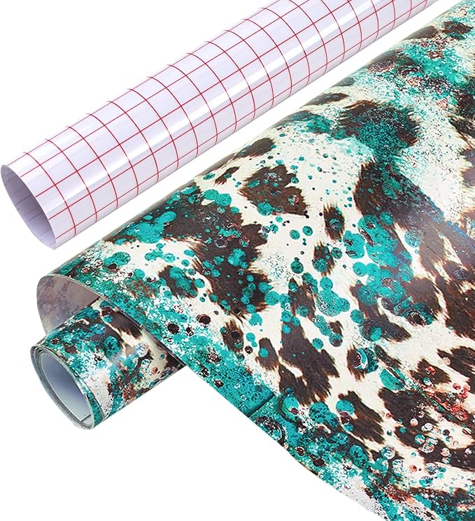 Tintnut Cow Print Permanent Vinyl Roll 12in x 5ft Cowhide Adhesive Vinyl | by Tintnut