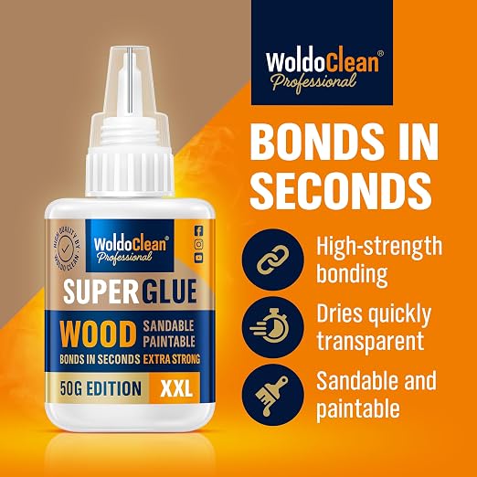 WoldoClean Super Glue for Wood 50g Extra Strong Gel - Image 2