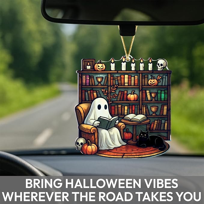 Halloween Faux Stained Glass Ghost Ornaments Acrylic, Halloween Decor Cute - Image 7