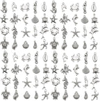 WOCRAFT 60pcs Antique Silver Ocean Charms Bracelet Charms by WOCRAFT