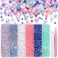 9000Pcs Blue Mermaid White Pink Flatback Pearls by Tatiwoo