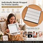 4 Pack 8x10Shadow Box Frame Set, Deep Wood Display Case - Image 8