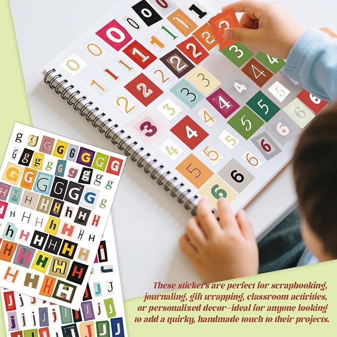Letter Stickers Book-Scrapbook Supplies | 1500Pcs Vintage Ransom Alphabet - Image 2