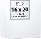 milo Canvas Flat Panel Boards for Painting, 16x20 inch, 12 Pack, Mixed Wet Media - Image 6