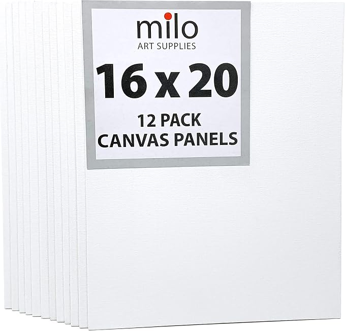 milo Canvas Flat Panel Boards for Painting, 16x20 inch, 12 Pack, Mixed Wet Media - Image 6