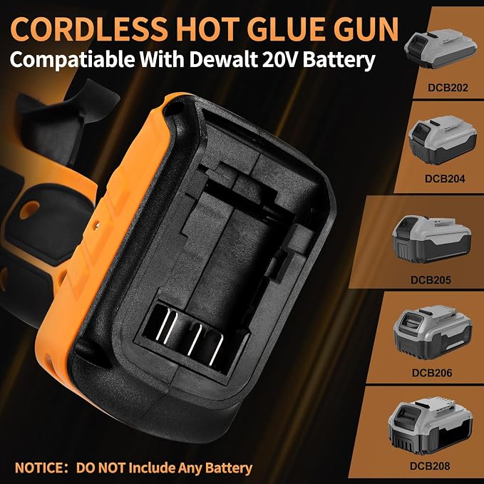 100W Cordless Hot Glue Gun for DeWalt 20V MAX Battery | Wireless Electric Power - Image 2