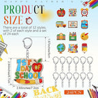 RattanView 24 Pcs Back to School Craft Color Your Own Keychains Diy Craft - Image 2