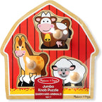 Melissa & Doug Barnyard Animals Jumbo Knob Puzzle, Wooden Peg Puzzle - Image 6