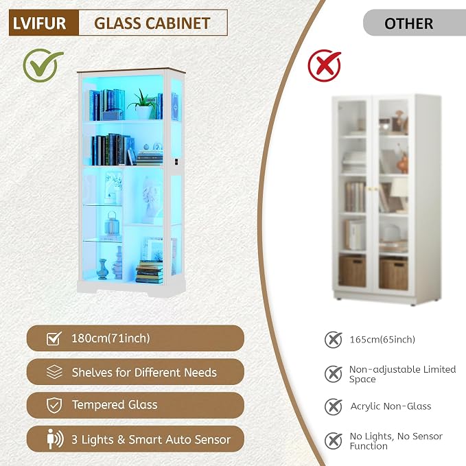 Lvifur 71” Display Cabinet - Image 7