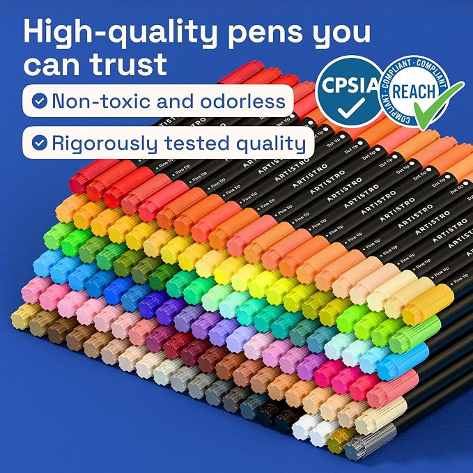 ARTISTRO 120 Precision Dual-Tip Acrylic Paint Markers – Paint Pens Set - Image 7