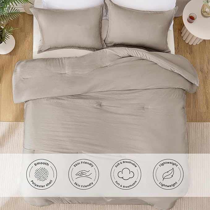 Love's cabin Burlwood Full Comforter Set, 3-Piece Prewashed Bed Set - Image 3