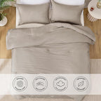 Love's cabin Burlwood King Size Comforter Set, 3-Piece Prewashed Bed Set - Image 3