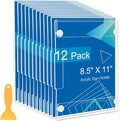 12 Pack Acrylic Sign Holder 8.5 x 11 Wall Mount, Vertical & Horizontal Use by DECOHOBO