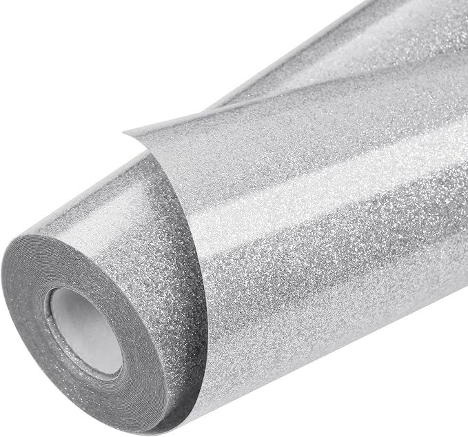 TORC Silver Glitter HTV Heat Transfer Vinyl Roll 12 inch x 20 ft Iron on Vinyl by TORC