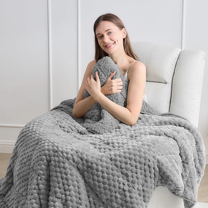 Wemore Fleece Weighted Blanket for Adults, Dual Sided Cozy Soft Sherpa Heavy by WemoreDirect